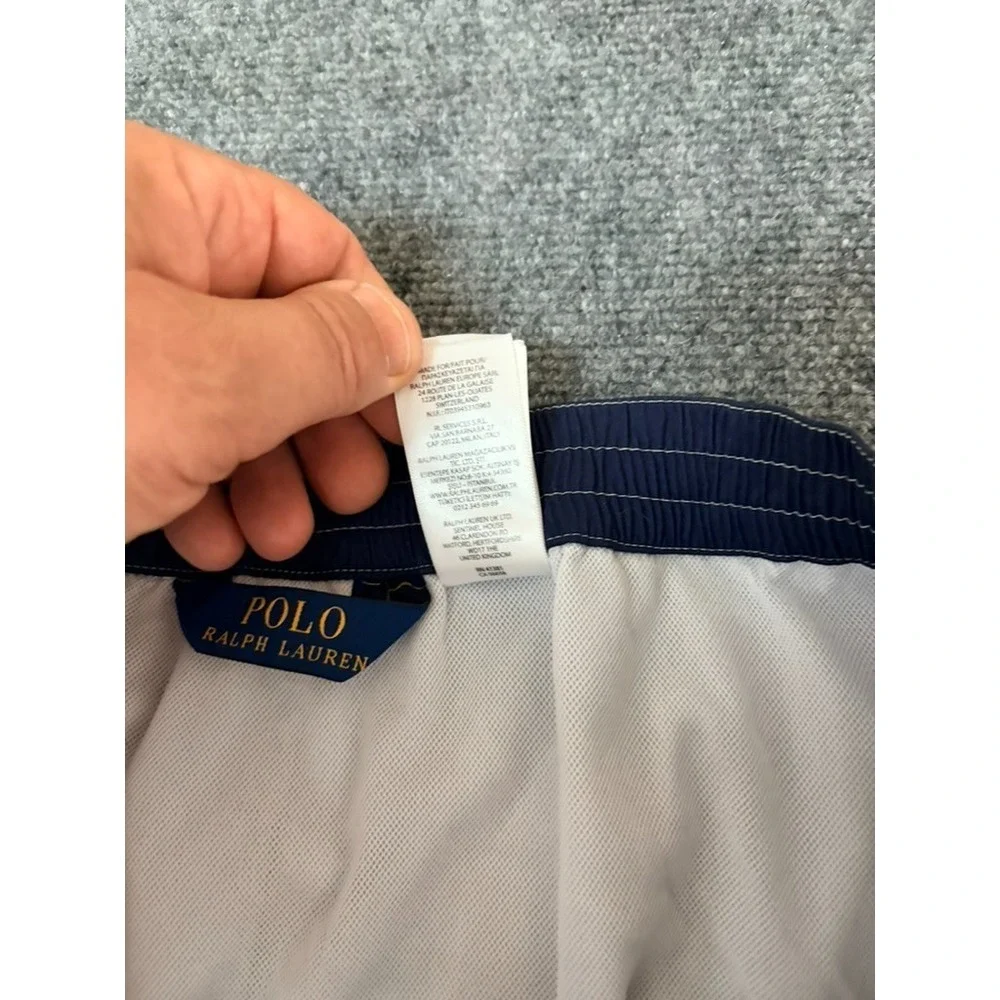 Polo Ralph Lauren Mens Orange Blue Striped Kailua Swim Trunks Shorts Size XL
